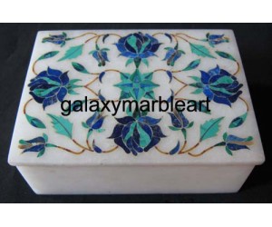 Marble inlay box with work only on top-RE3404
